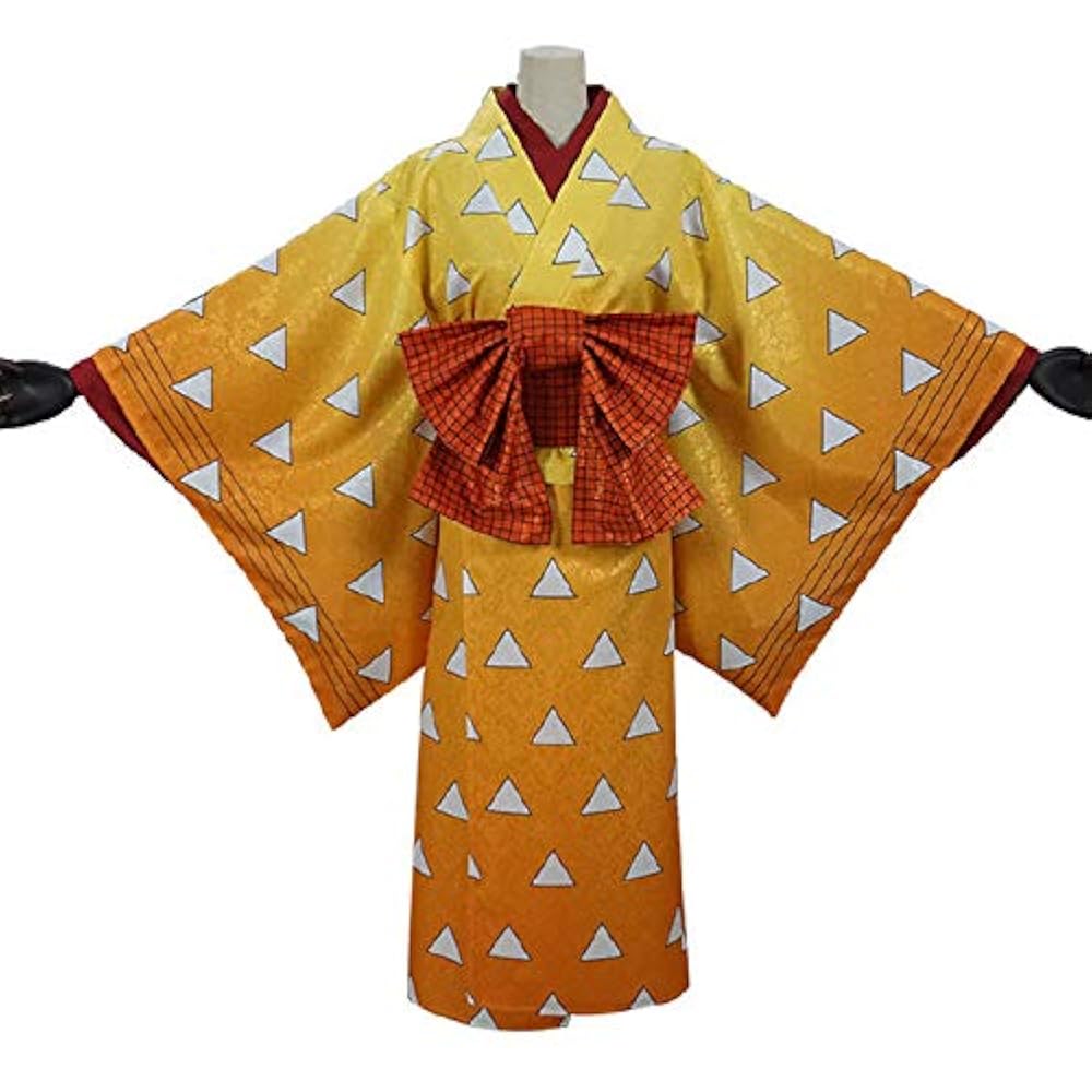 送料込！三分妄想 我妻善逸　セット済みウィッグ＋コスプレ衣装（羽織と脚パーツ） 三分妄想 鬼滅の刃 コスプレ 我妻善逸 ウィッグ